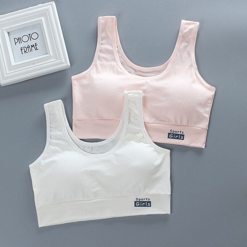 developmental bra vest style girl underwear junior high school students pure cotton sports tube top teen bra