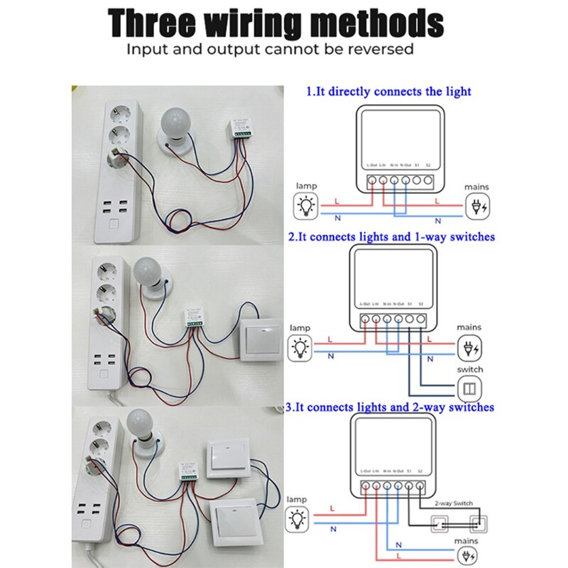 16A Wifi Smart Switch Module 2-Way Control Timer DIY MINI Wireless Switches Smart Home Work With Alexa Home Tuya Smart