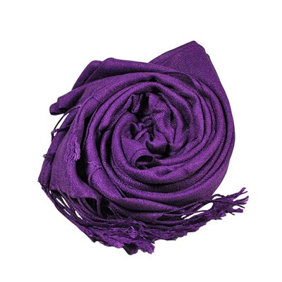 Kvinder vinter tørklæde tyk varm pashmina indpakning store lange sjal efterligning kashmir dame solide kvaster tørklæder 3083: Lilla
