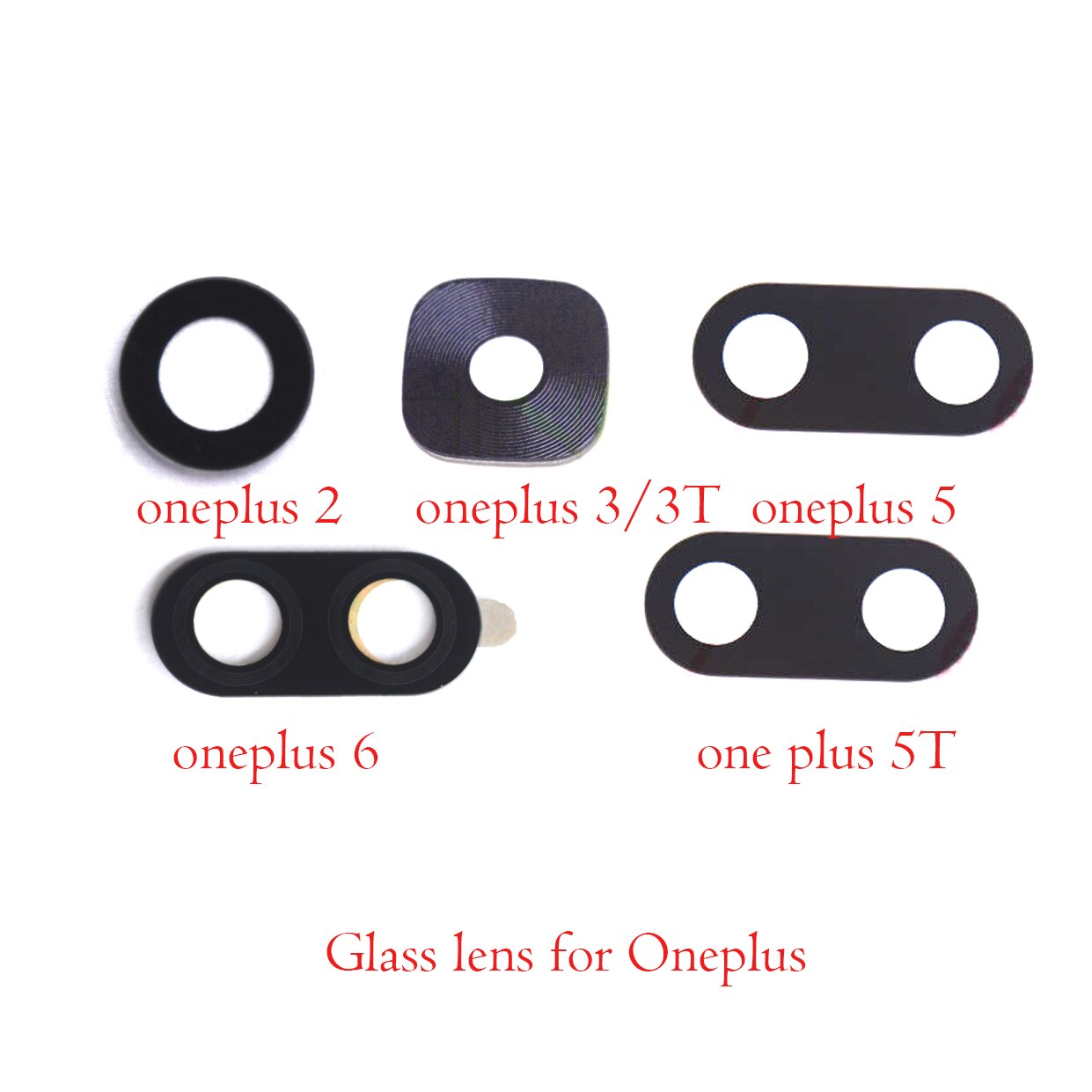 2 pièces Une arrière caméra lentille en verre pour Oneplus 2 3 3t 5 5 T 6 6 T avec autocollant