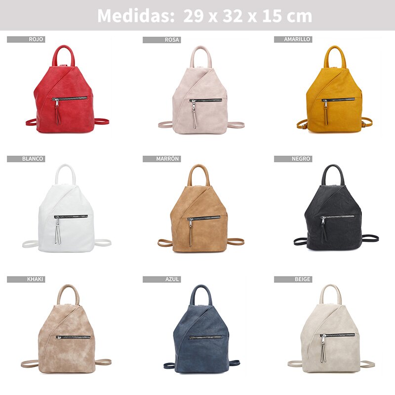 Giovanna Milano Mochila grande antirobo Bolso escolar unisex convertible en un bolso bandolera y bolsos de pecho espaciosos con bolsillos y cremallera para oficina verano viajar de famosa colores T11062