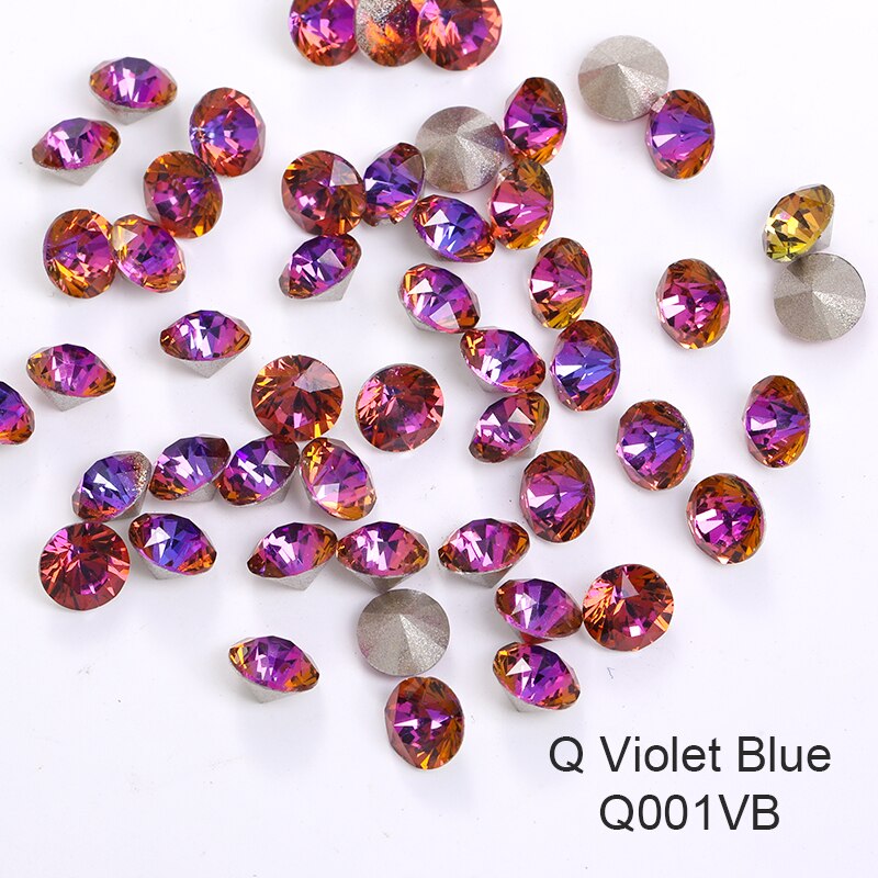 5Mm 50Pccs/Pack Jewerly Edelsteen 32 Snijden Gezichten Diamanten Ring Earring Crystal Xirius Steen K9 Kristallen Nail decoraties: Q Violet blue