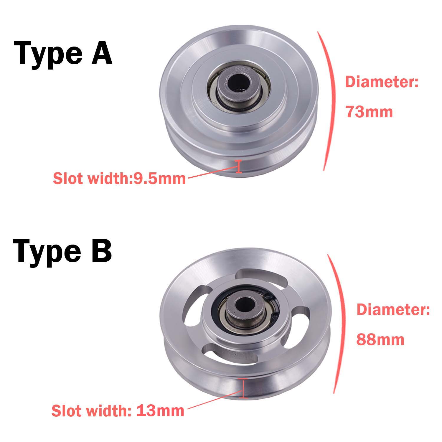 Bearing Pulley Wheel for Gym Equipment Heavy Aluminium Alloy Cable Machine DIY Attachment Lifting Workout Sport Accessories