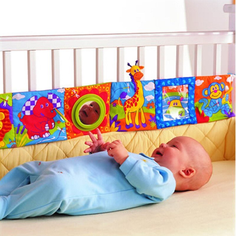 Baby Toys 0-12 Months Infant Rattles Cloth Book Knowledge Around Multi touch Multifunction Fun & Double Color Crib Bed Bumper