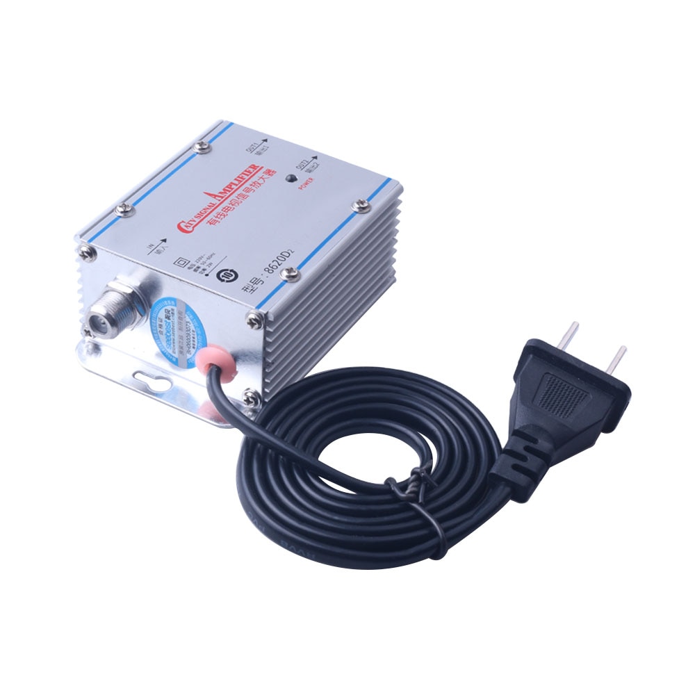 AC 220V 2 Way CATV Cable TV Signal Amplifier Antenna Signal Amplifier Splitter 220V 45-860MHz Home Tv CATV Booster