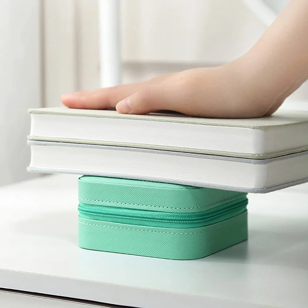 Jewelry Box Ornaments Organizer Display Travel Portable Zipper Storage Case Wreath Printing Series Earring Holder