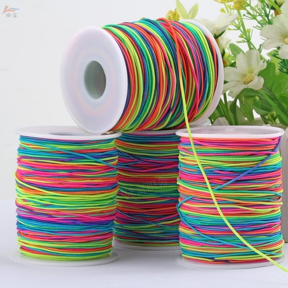 Diy 1.0/1.2/1.5Mm Dikte Zeven Kleur Kern Bedekt Lijn Ronde Hoge Elastische Naaien Stretch Touw Band