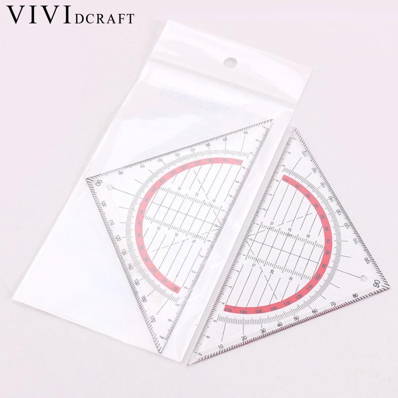 Vividcraft Functional Plastic Triangle Ruler Patchwork Measurment Kids School For Patchwork Angle Tools Stationery Ruler Re X1V2