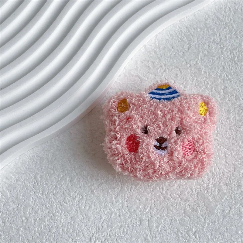 Cute Bear Fur Funny Fluffy Plush Folding Grip Phone Holder for IPhone Samsung Support Tok Socket Pocket Finger Griptok Stand: Sapphire