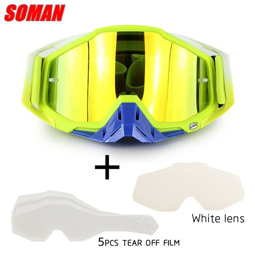 Soman  sm11 cross field briller dirt bike gozluk atv casque okulary moto cykel motorcykel cykel briller gafas: Grøn gruppe