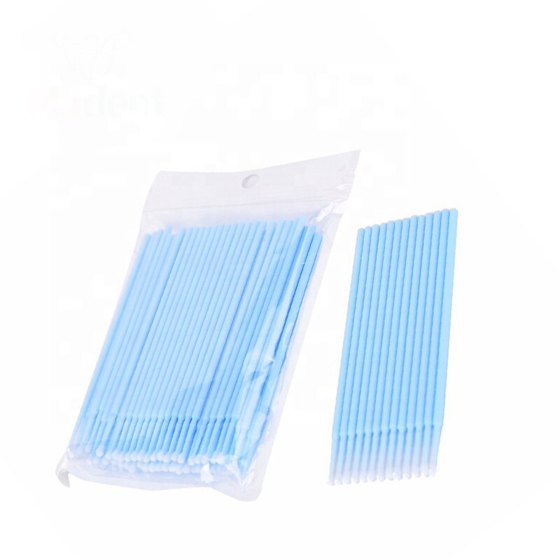 100pcs Disposable MicroBrush Eyelashes Extension Individual Lash Removing Swab Crystal Micro Brush Eyelash Extensions Tools: light blue