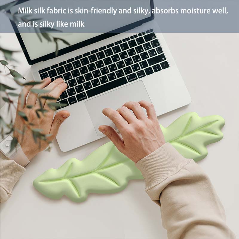 3pcs Keyboard Wrist Rest Pad Set, Ergonomic Leaf Shape Mouse Pad With Non-Slip PU Base, Pain Relief Memory Foam Mouse Wrist Rest