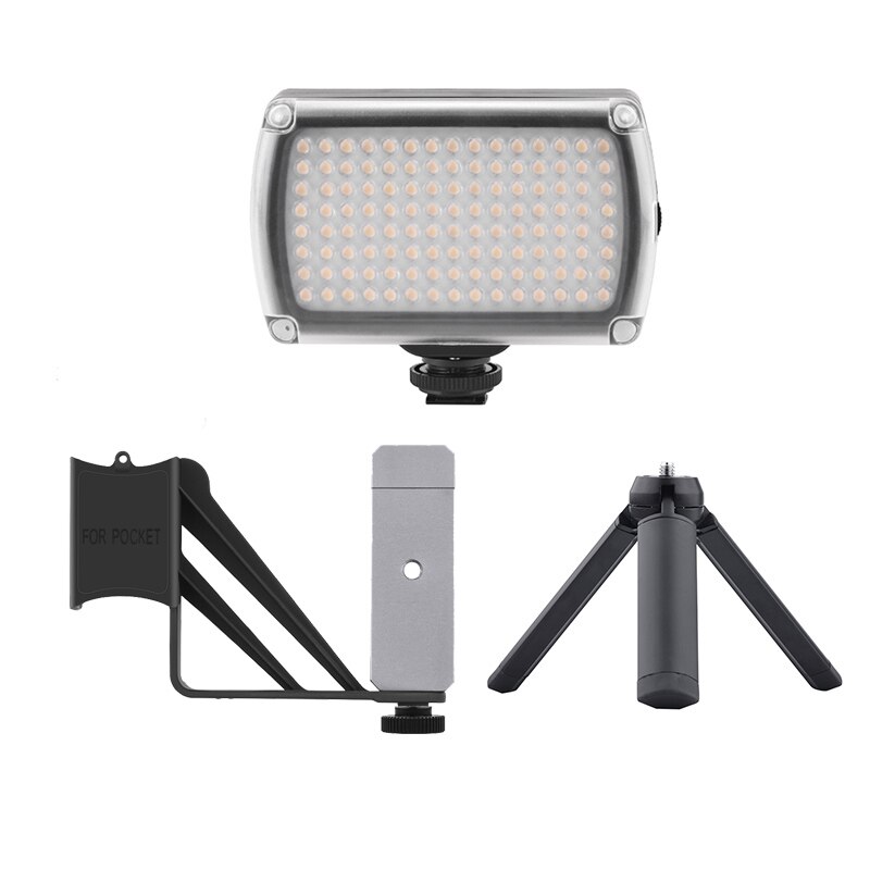Trépied en métal pour Selfie, pour DJI Osmo Pocket/Pocket, 2 adaptateurs de support de téléphone, accessoires de caméra à cardan portable pliable: sliver light