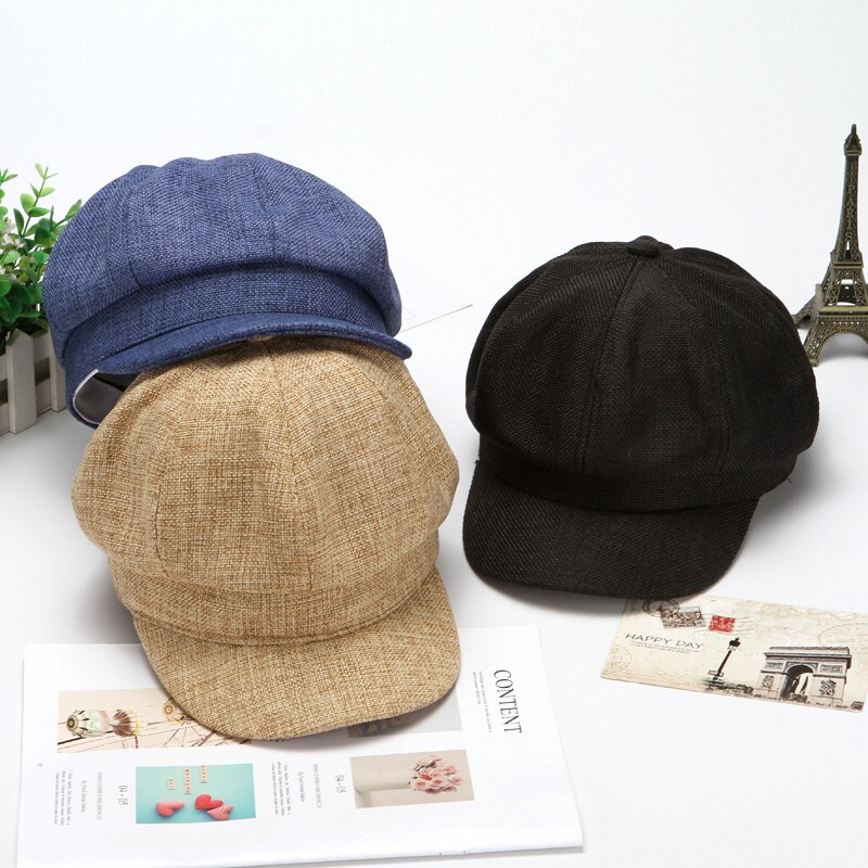 Mode Baret Hoeden Vrouwen Achthoekige Platte Cap Katoen Marine Hoeden Voor Vrouwen Stijlvolle Kunstenaar Schilder Newsboy Hoeden Leger Cap