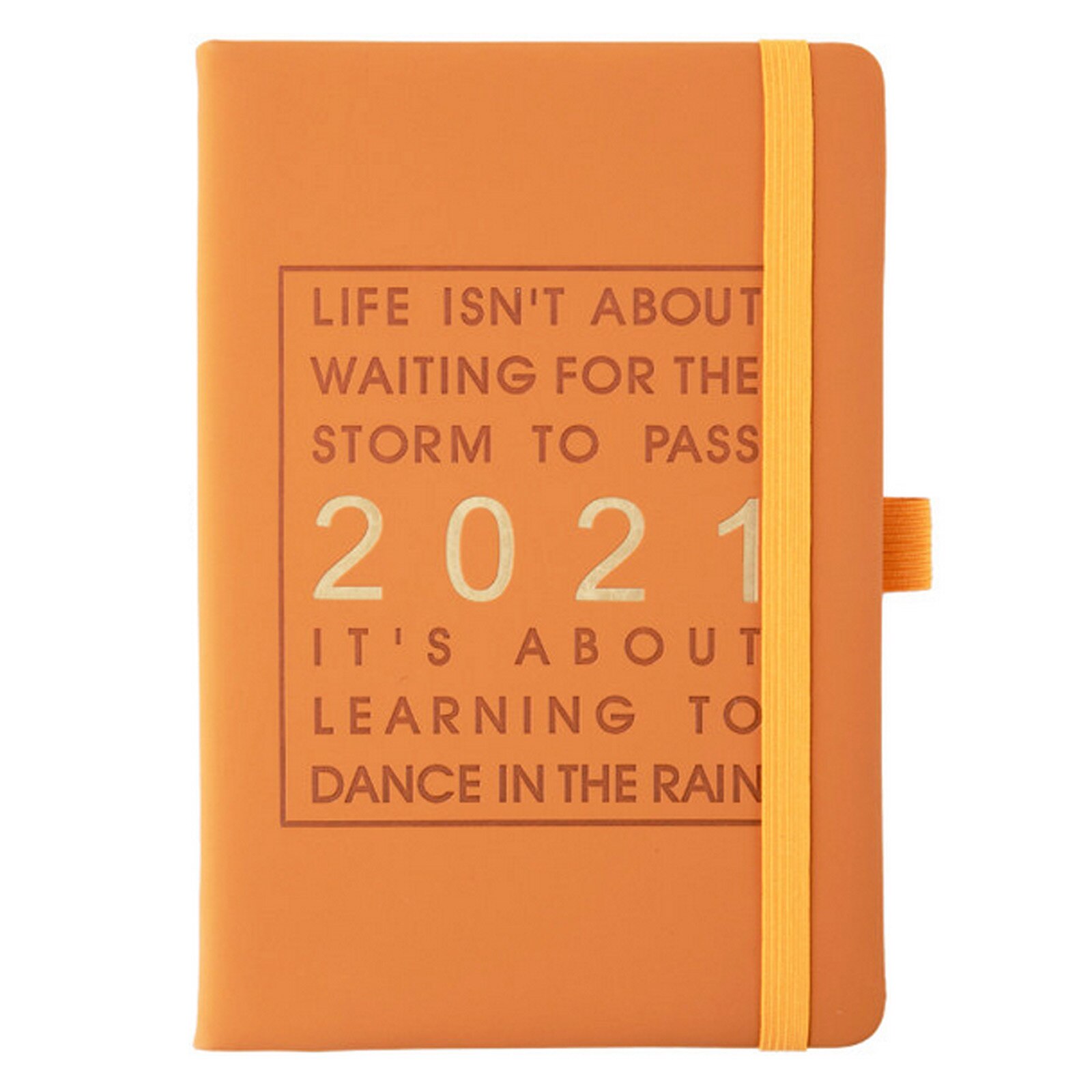 Daily Schedule Planner Calendar Notebook with Elastic Band Pen Holder for Home Office Students Supplies A5 Size: Orange