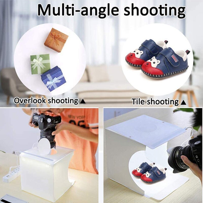 Mini Photography Lighting Tent Folding Portable Studio Shooting Box Kit With 6 Color Backdrops 40pcs LED Lights DIY Photo