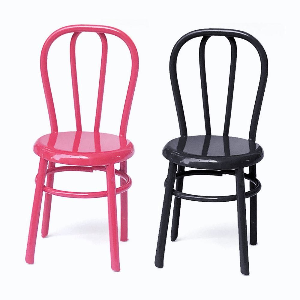 Chaise l'inventaire en métal pour maison de courses, meubles de simulation, accessoires de décoration, maison de beurre, 1PC, 1:24