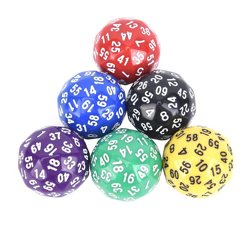 1Pcs 60 face Dice For Game Polyhedral D60 Multi Sided Acrylic Dice for TRPG game lovers