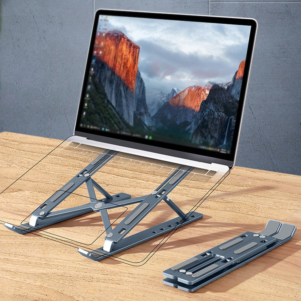 Laptopständer, tragbar, faltbar, verstellbare halterung aus aluminium für macbook pro, air, notebook, tablet