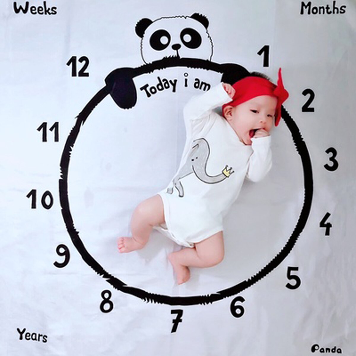 Baby Milestone Deken Fotografie Achtergrond Prop Doek Maandelijkse Groei Foto Accessoires 0-12M
