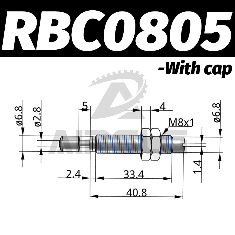 Pneumatisk hydraulisk støtdemper justerbar hydraulisk buffer rb serie  rb0805 rb1007 med hette rbc 1007 rbc 2725: Rbc 0805