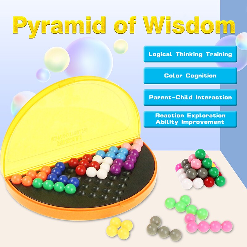 Logical Mind Game Wisdom Pyramid Plate 178 Challenges Puzzle IQ Development Educational Toys For Children Kids Brain Teaser Toys