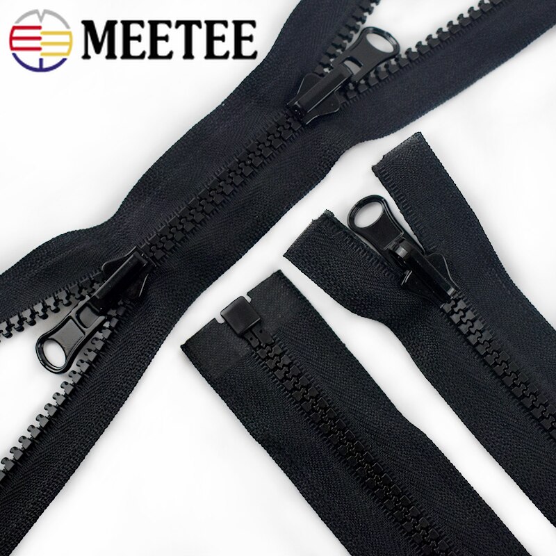 2Pcs 5# 60-100cm Double-Sided Slider Open-End Zipper Resin Zippers Zips Repair Kit For Coat Bags DIY Clothing Sewing Accessories