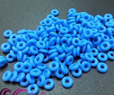 100 sztuk kolorowy wisiorek z koralikami silikonowe gumowe korki pierścienie Spacer Fit europejskie bransoletki DIY Making elastyczny 2mm otwór klip koralik: solid blue