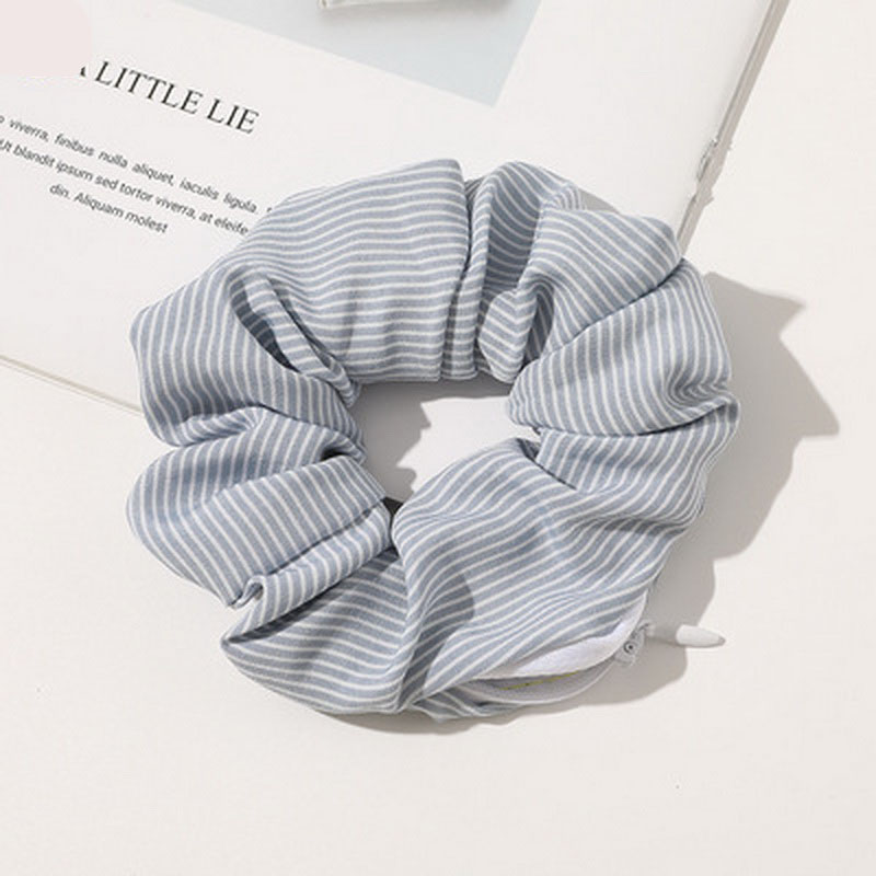 Women Satin Zip Scrunchies Elastic Velvet Hairbands Leopard Crunchy Hair Ties Pocket Scrunchie Holder With Zipper Headwear: Fluorescent Green