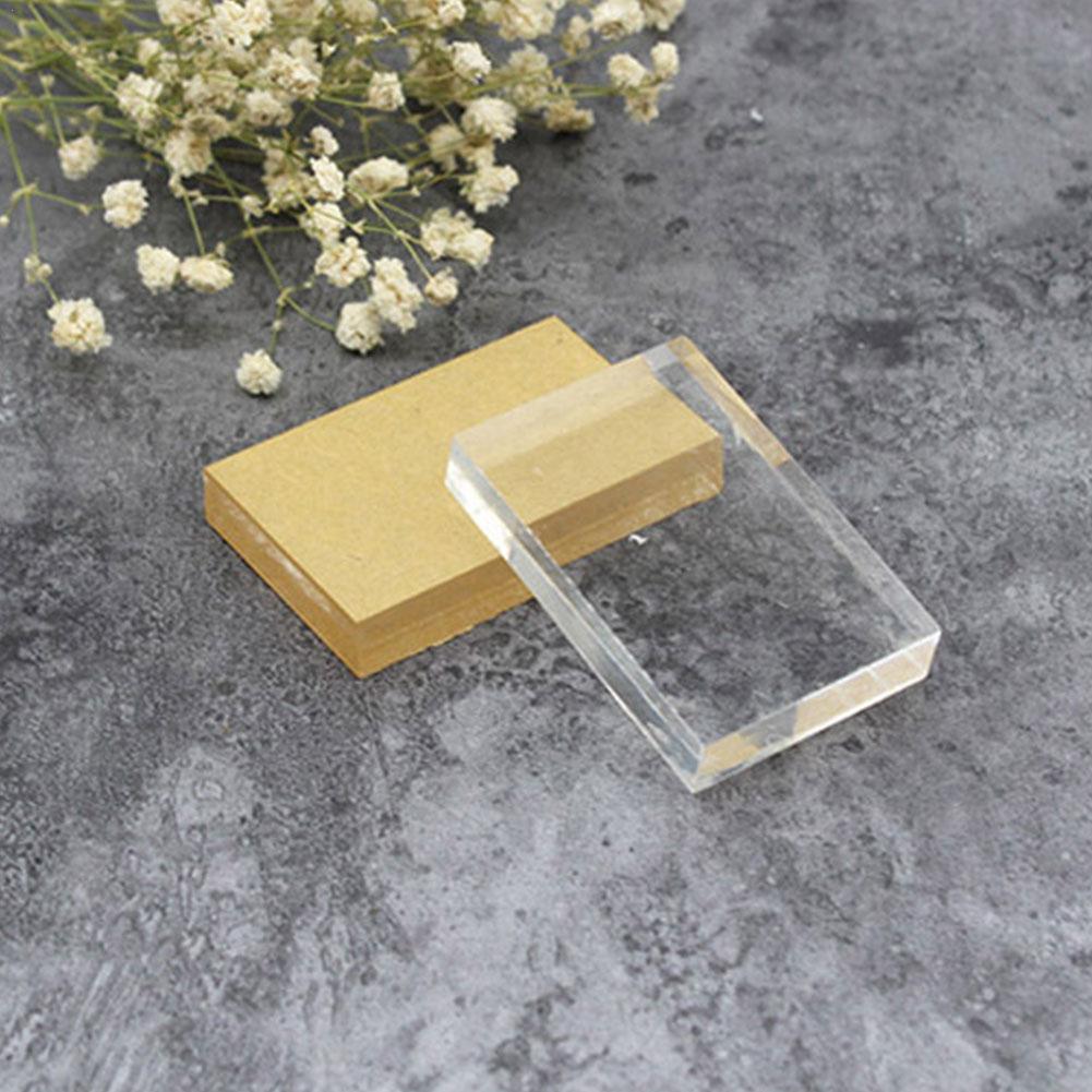 Acrylic Stamp Back Panel Lightweight Transparent Rectangular Stamp Block Color Shape Process Tools Scrapbooking DIY U3U1