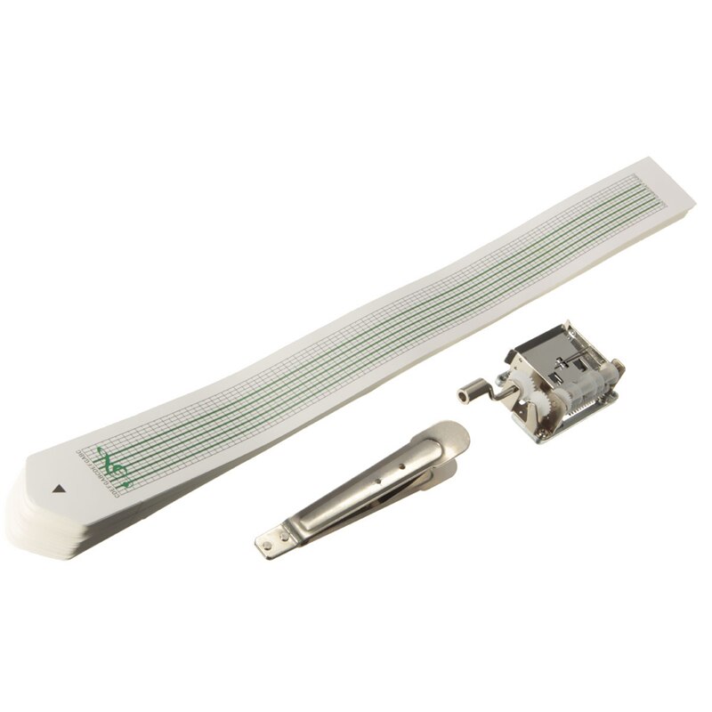 Bande de papier perforé à commande manuelle, bande de musique, mouvement de boîte à musique + perforateur + 20 bandes de papier notes, bricolage