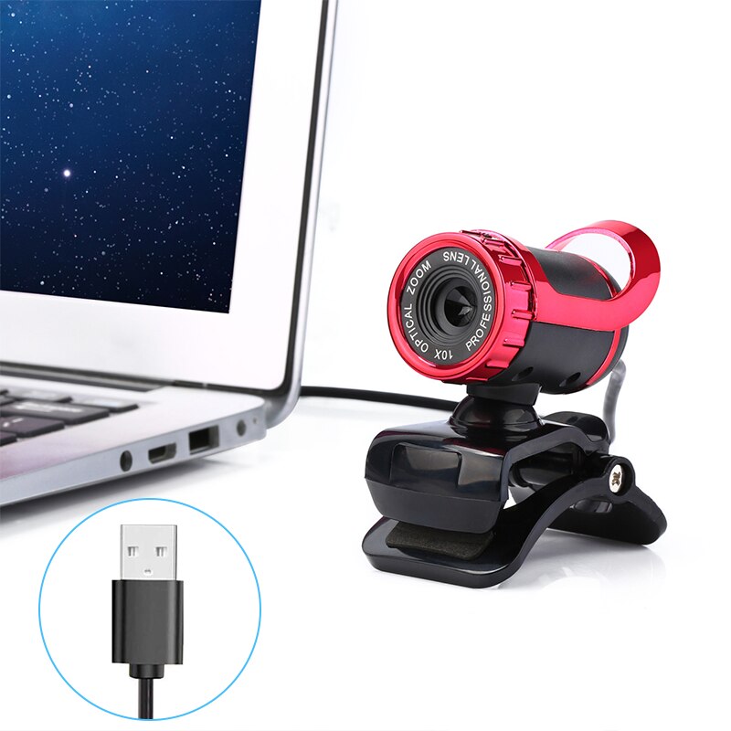 Webcam HD Camera USB Web Cam Internet Adjustable Focal Length Online Lecture Meeting Live with Mic for Laptop Computer Desktop
