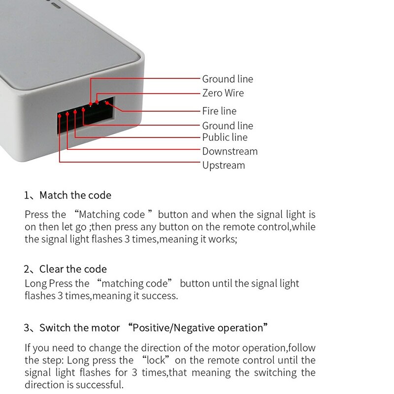 -Wireless Garage Door Controller Switch Rolling Shutter Tubular Motor Controller 433Mhz RF Receiver Transmitter