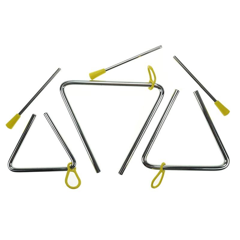 ABGZ-Steel Rhythm Musical Percussion Triangle-Instruments with Strikers, Set of 3