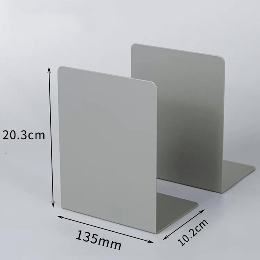 Desktop Organizer L-shaped Desk Bookends Durable Display Book Stand Simple INS Simple Metal Book Stand Storage Rack Stationery: Light Grey