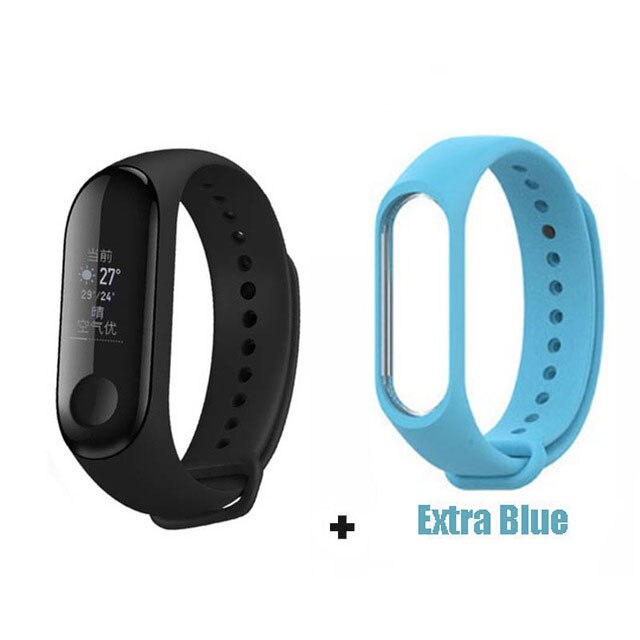 Xiaomi Mi Band 3 Fitness Tracker 50M Waterdichte Smart Band Smartband Oled Display Touchpad Hartslagmeter Polsbandjes Bracele: add blue