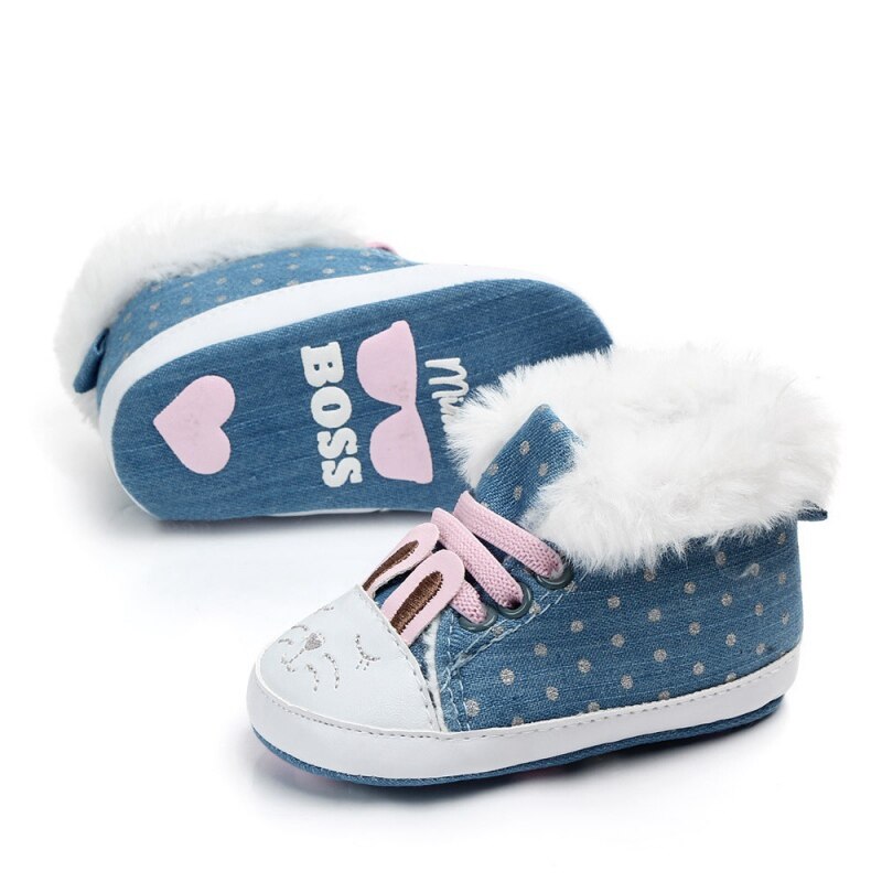 Baby Meisjes Laarzen Winter Pasgeboren Schoenen Warm Dot Print Baby Snowboots Plus Fluwelen Baby Schoenen