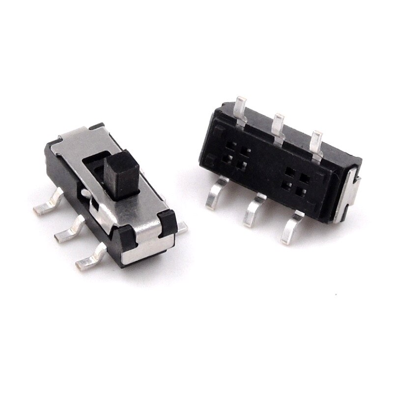 10Pcs MSS22D18 MINI Miniature SMD SMT Slide Switch 2P2T 6Pin Handle high 2mm for DIY Electronic Accessories