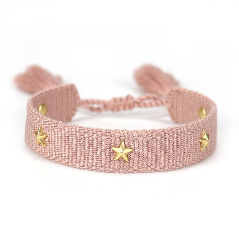 Bracciale dell'amicizia intrecciato per donne con piccole stelle Braccialetti di gioielli impilabili estivi Regali per la sorella: Bronzo antico placcato
