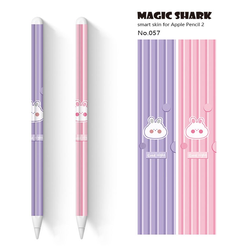 Magic Shark Cute Cartoon Rabbit Bear Ultra Thin 3M PVC Film Case Skin Tape Sticker for Apple Pencil 2 Stylus