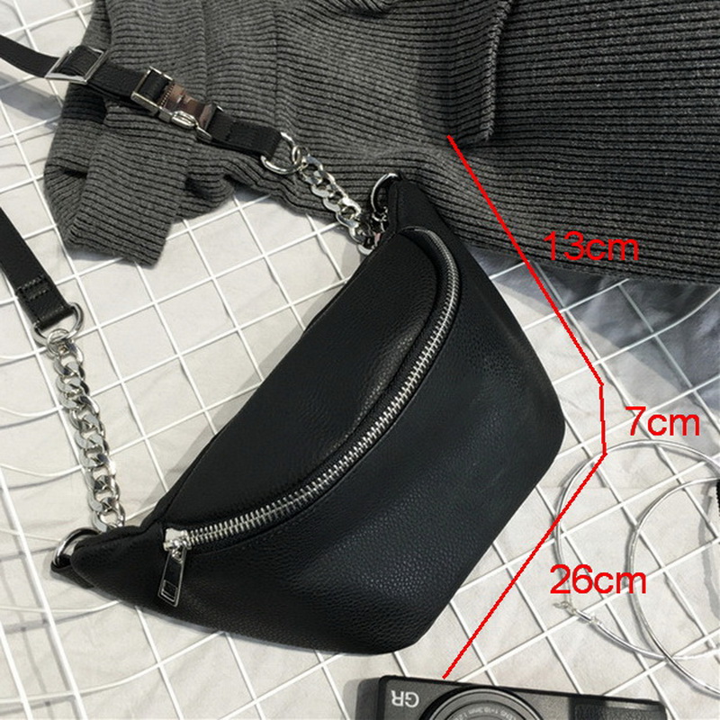 DIINOVIVO chaîne Fanny Pack banane taille sac nouvelle ceinture sac femmes taille Pack PU cuir poitrine sac ventre sac WHDV0462