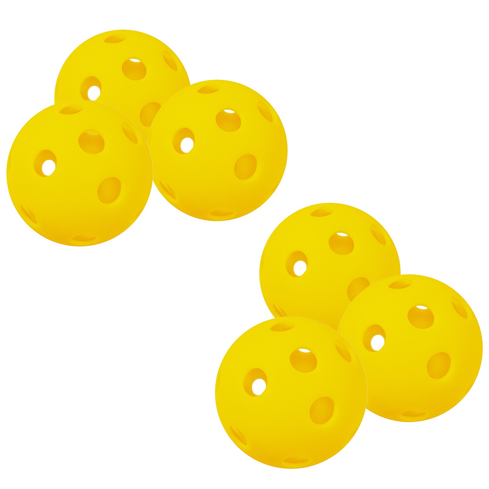 6 Packs 26 Holes Indoor Pickleball Balls for Indoor Court: Yellow 6PCS