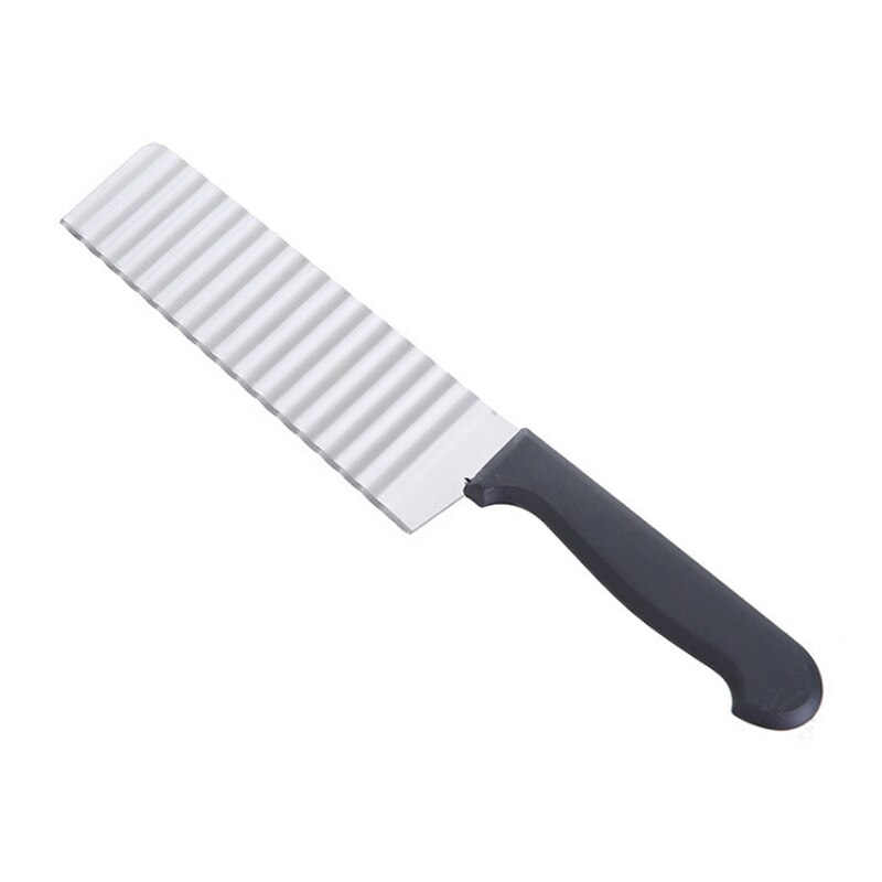 Potatis vågkantad kniv rostfritt stål kökspryl grönsak frukt skärverktyg kökstillbehör pommes frites maskin
