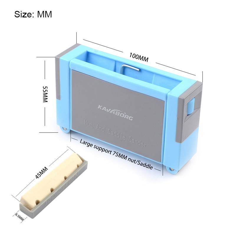 Guitar Saddle and Nut Sander Polishing Abrasive Kit 100x55x25mm Guitar Repair Tool with free 2 Abrasive Papers