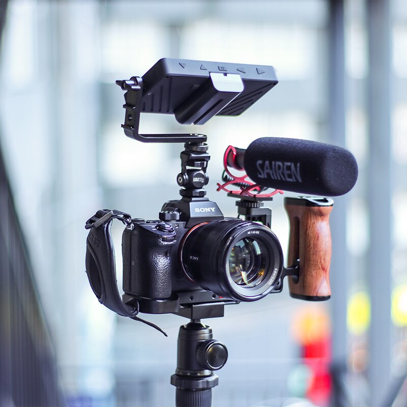 A7III Dslr L Plate Bracket Voor Sony A7R3 A7M3 Verticale Schieten Mount Met Verlengen Koude Schoen Voor Microfoon Led Licht vlog Plaat