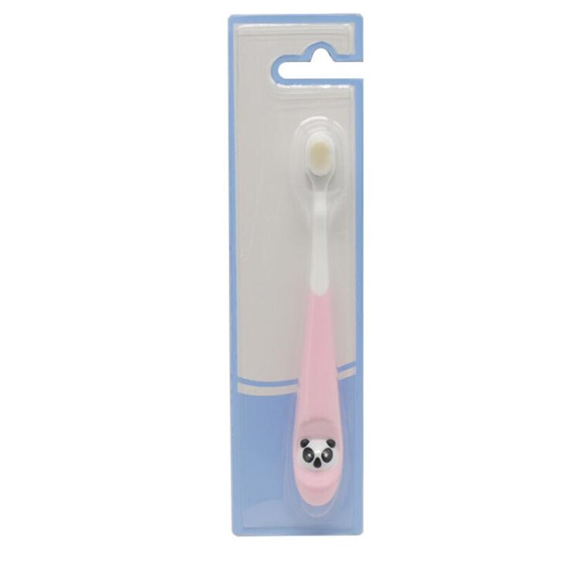 0-3 anni bambini spazzolino morbido spazzolino da denti per bambini cartone animato manico spazzolino cura orale spazzolino da denti bambini sani: Pink