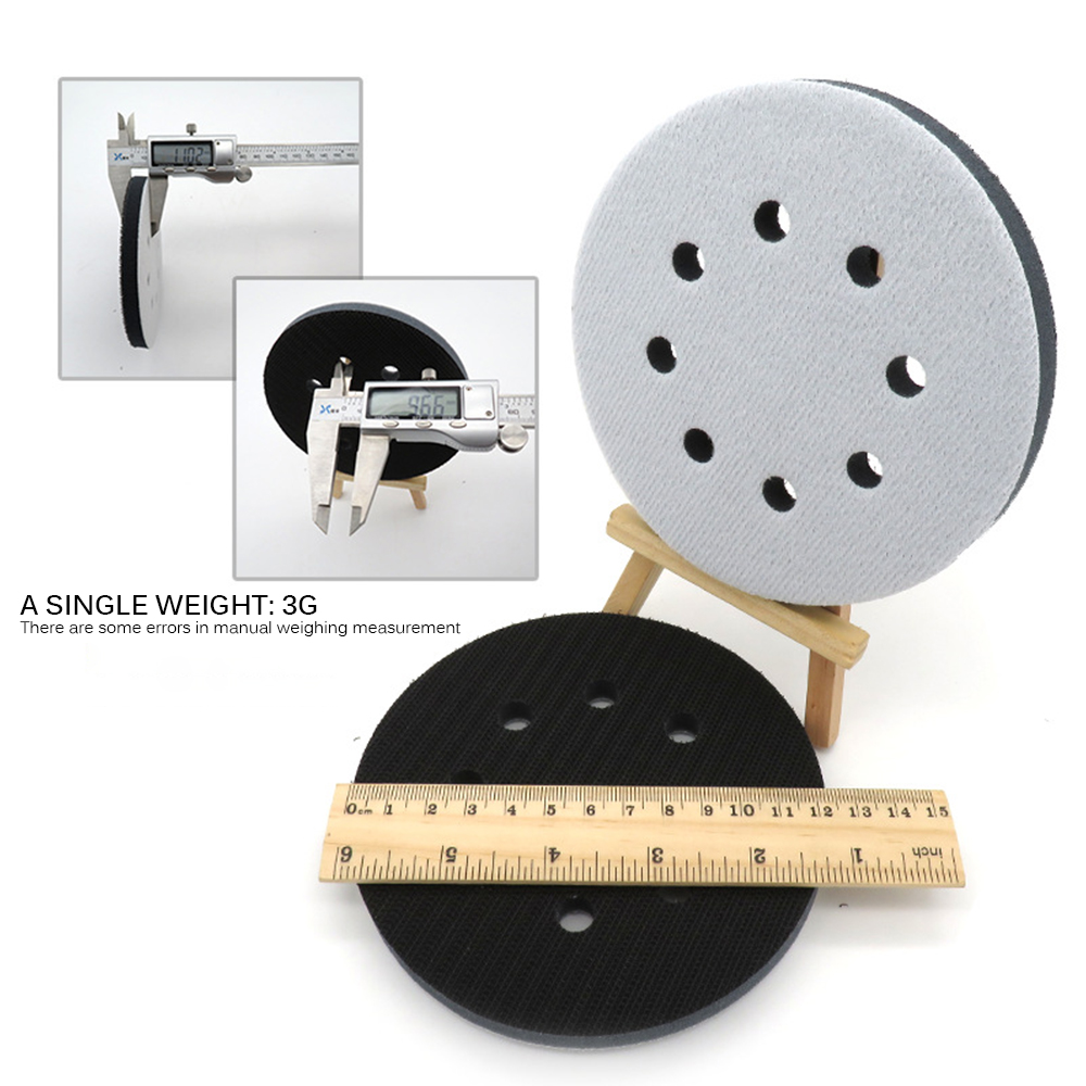 Almohadilla de interfaz de esponja suave de 5 pulgadas y 8 agujeros para lijas discos de lija de velcro para pulir superficies irregulares herramientas eléctricas