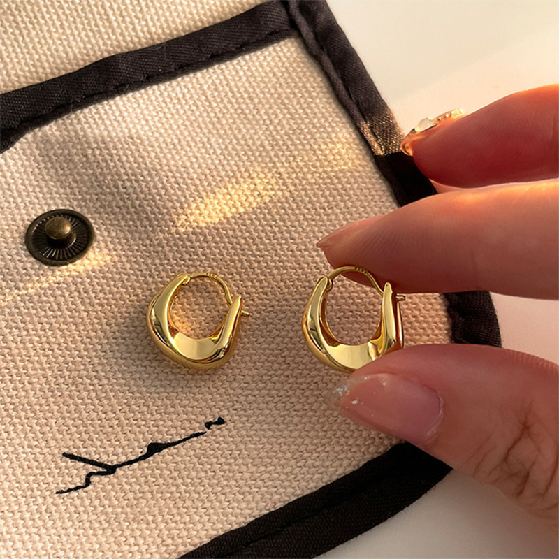 Metallörhängen för kvinnor vintage hoop örhängen trend klassisk fest bröllop hängsmycken: Blå förzinkad