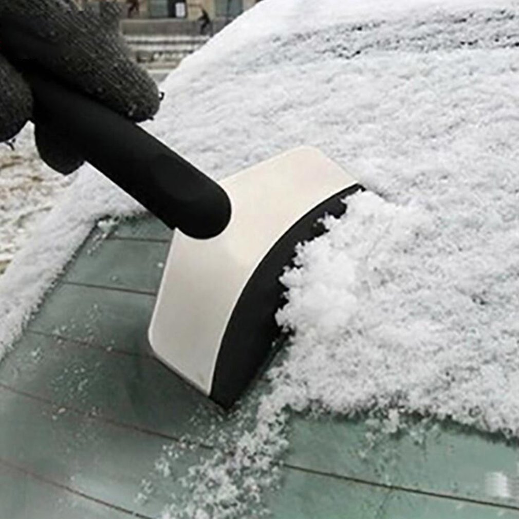 Bil rustfritt stål snøskuffe vinter utendørs metall snøryddingsverktøy bil rustfritt stål mini bil snøskuffe