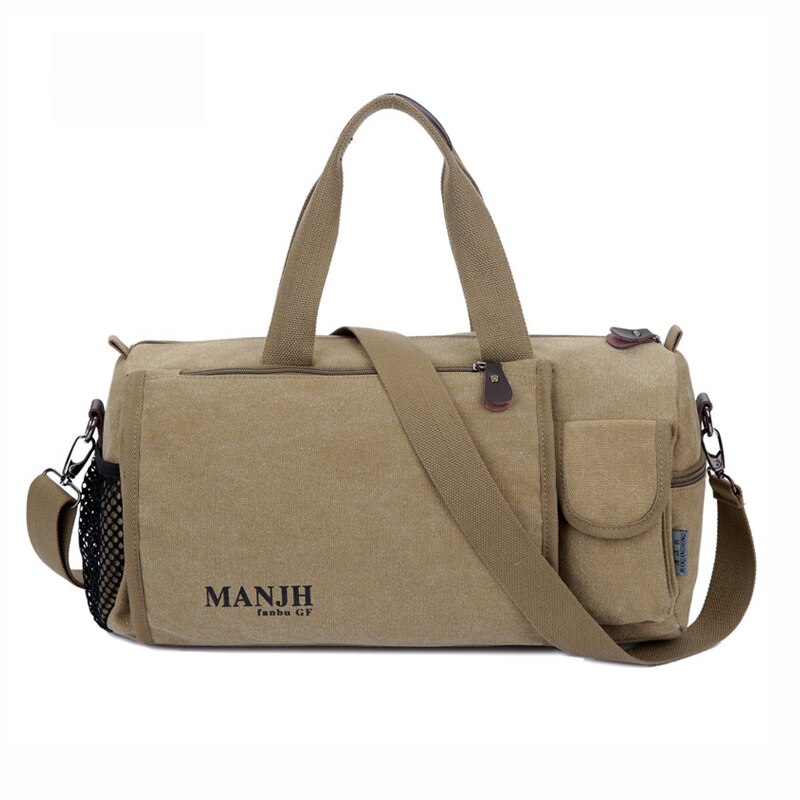2020 nova grande capacidade dos homens bagagem mão saco de viagem impressão palavra lona do vintage das mulheres tote bolsa ombro bggs malas viagem: khaki